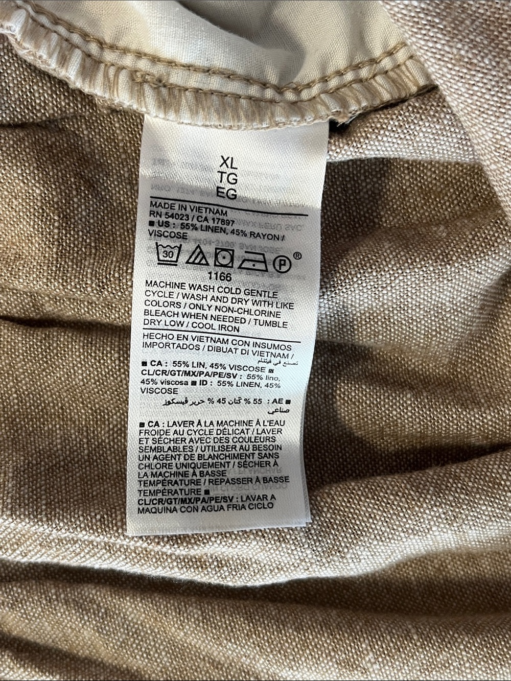 Taupe Linen Blend Pleated Wide Leg Pants Trousers XL - Picture 6 of 11